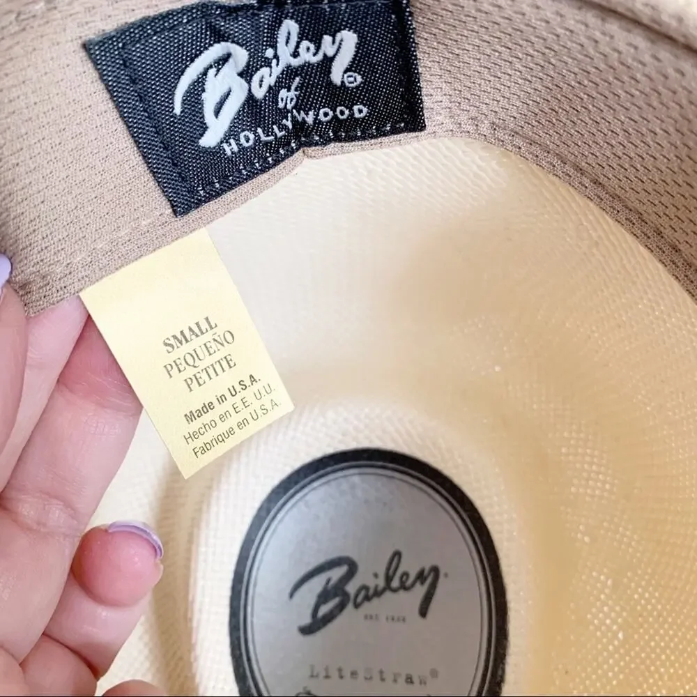 Bailey of Hollywood Guthrie Natural Shantung Straw Fedora Small NWOT - Picture 7 of 8